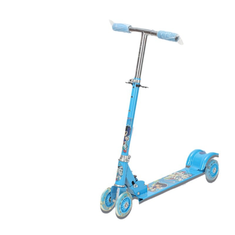 Wholesale of cross-border folding shock-absorbing brake flash wheel children's four-wheel scooters and lift children's pedal scooters Item Picture