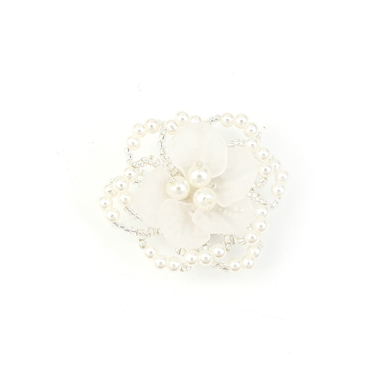 手工串珠珍珠花辅料配饰发饰耳饰配件鞋花胸花diy花朵装饰材料白底实物图