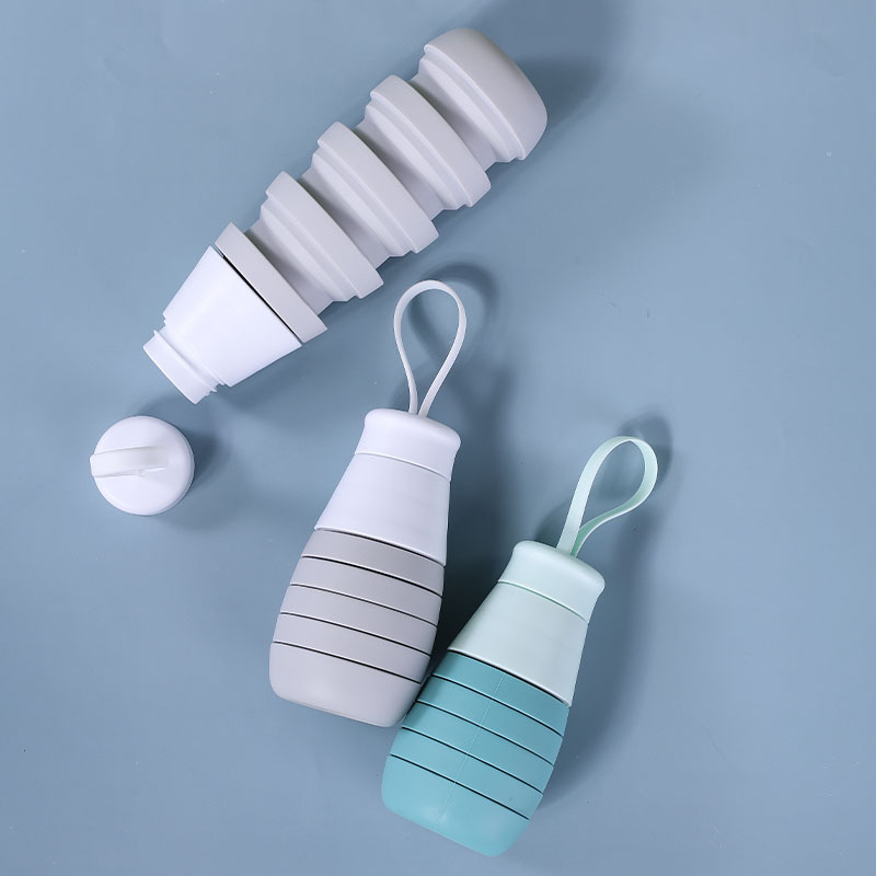 创意运动水壶折叠伸缩硅胶杯子带提手水杯便携户外水瓶礼品定制