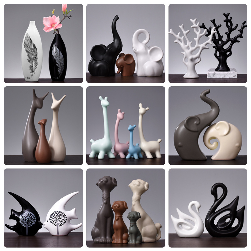 Wholesale of Nordic ceramic ornaments, TV cabinets, wine cabinets, home decorations, creative deer handicrafts and housewarming gifts details Picture