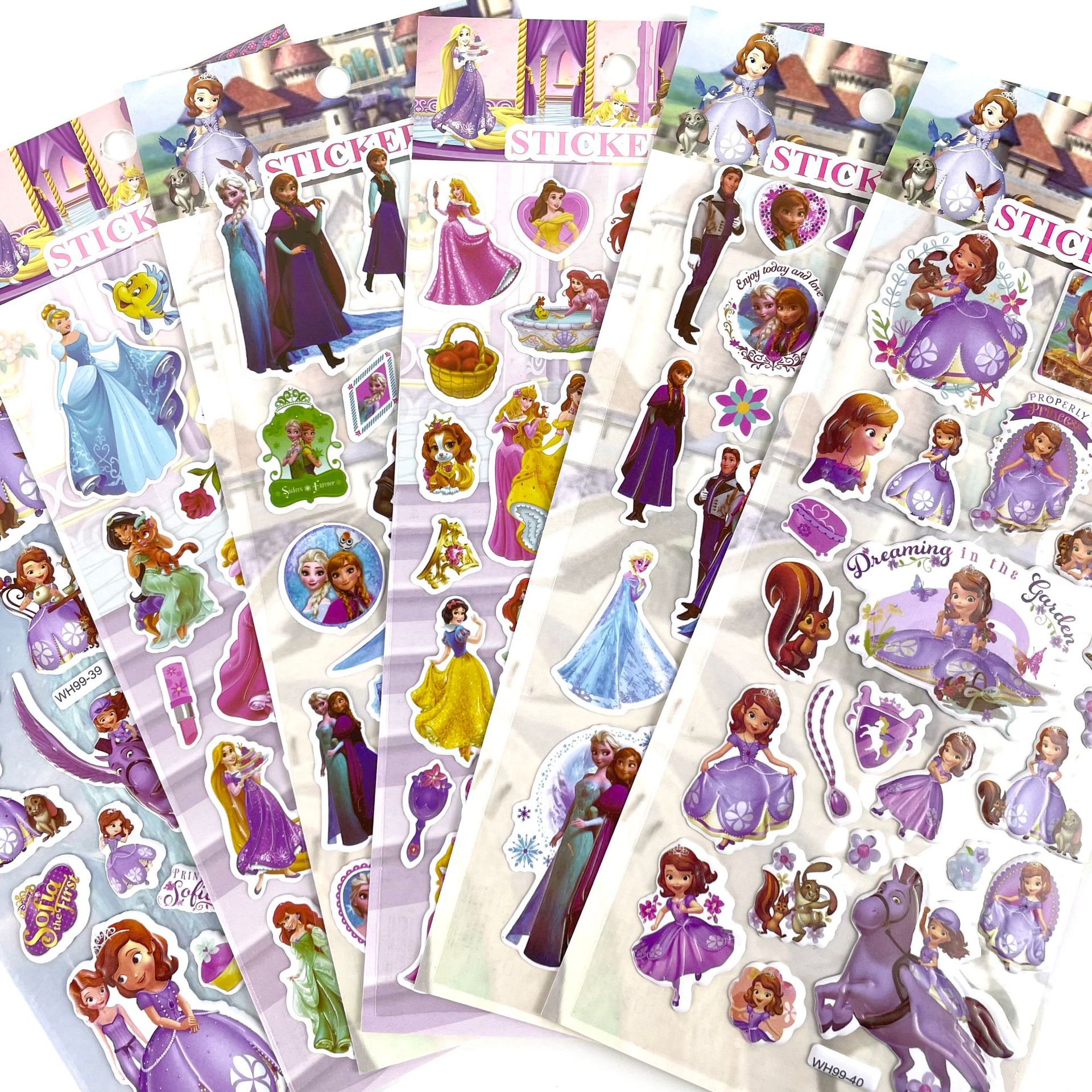 We offer a wide range of children's cartoon stickers, princess girl bubble stickers, dress-up little girl reward stickers in stock full figure