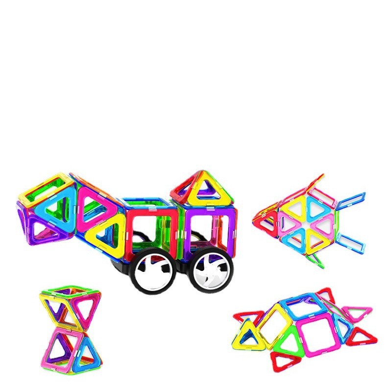 Yiwu Qianman Plastic Color Window Magnetic Sheet Building Blocks Dream Rainbow Children's Educational Toys Pure magnetic Magnets Item Picture