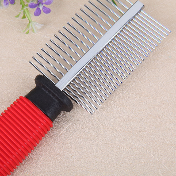 Fengyuan Foreign Trade Pet Supplies are of high quality and low price. We offer direct sales and wholesale of double-row needle stainless steel pet dog combs details Picture