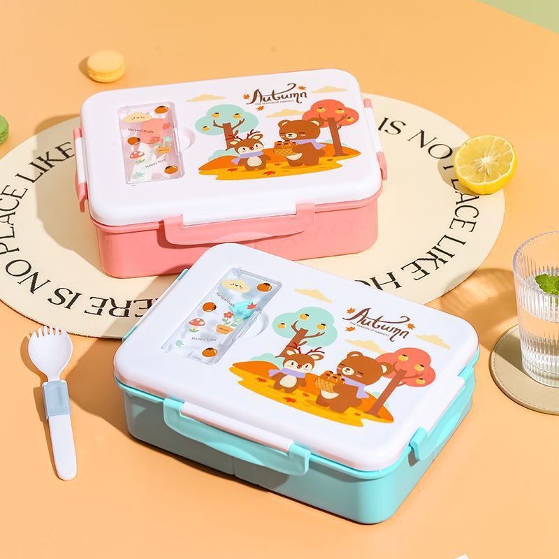 定制热卖卡通塑料饭盒食品级可进微波炉加热可爱午餐盒厂家