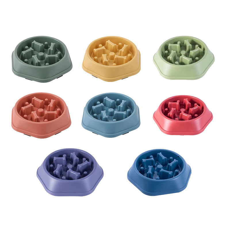 Pet supplies: Dog bowls, anti-choking slow food bowls, small and medium-sized dog feeders, cat food bowls, dog food anti-tipping bowls details Picture