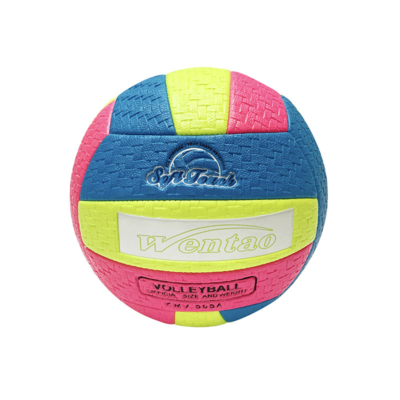 Wholesale of cross-border colored woven pattern volleyball, student training and examination machine sewn air volleyball No. 5, a niche beach ball Application Scenario