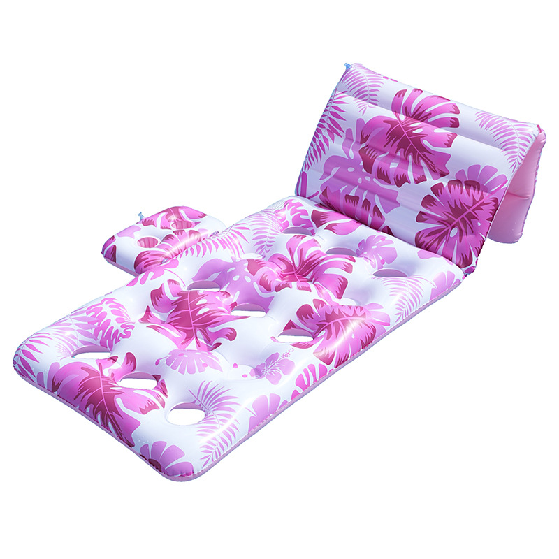 Cross-border exclusive leaf water lounge chairs, single hole floating pads, floating beds, adult inflatable floating rafts in stock for wholesale Item Picture