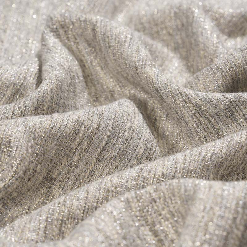 Mokaishi tweed fabric, a high-end silver-gray suit jacket, accessories, bags, DIY fabric Application Scenario