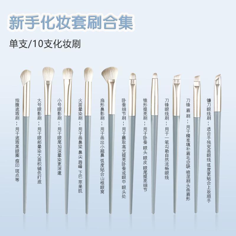 New Blue Bridge 10-piece eye brush makeup brush set, complete makeup brush makeup tools, cross-border source factory details Picture