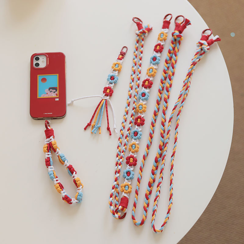 Huahua Mars Concert star support color personalized woven flower pendant, mobile phone lanyard, crossbody shoulder strap detachable