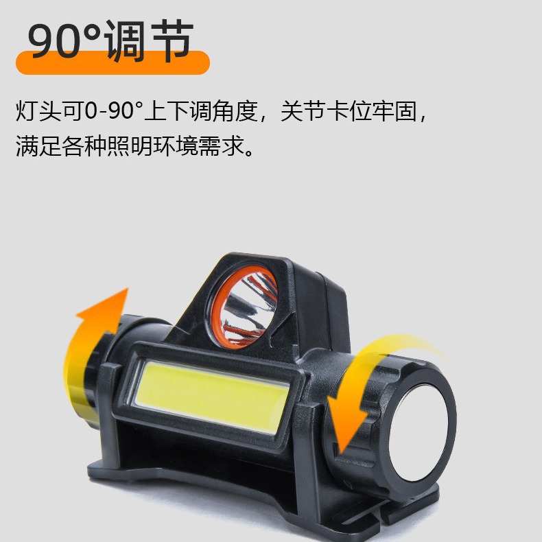led strong headlight, mini charging, small waterproof diffused light cob headlight, outdoor night fishing headlight, multi-functional headlight Specification image