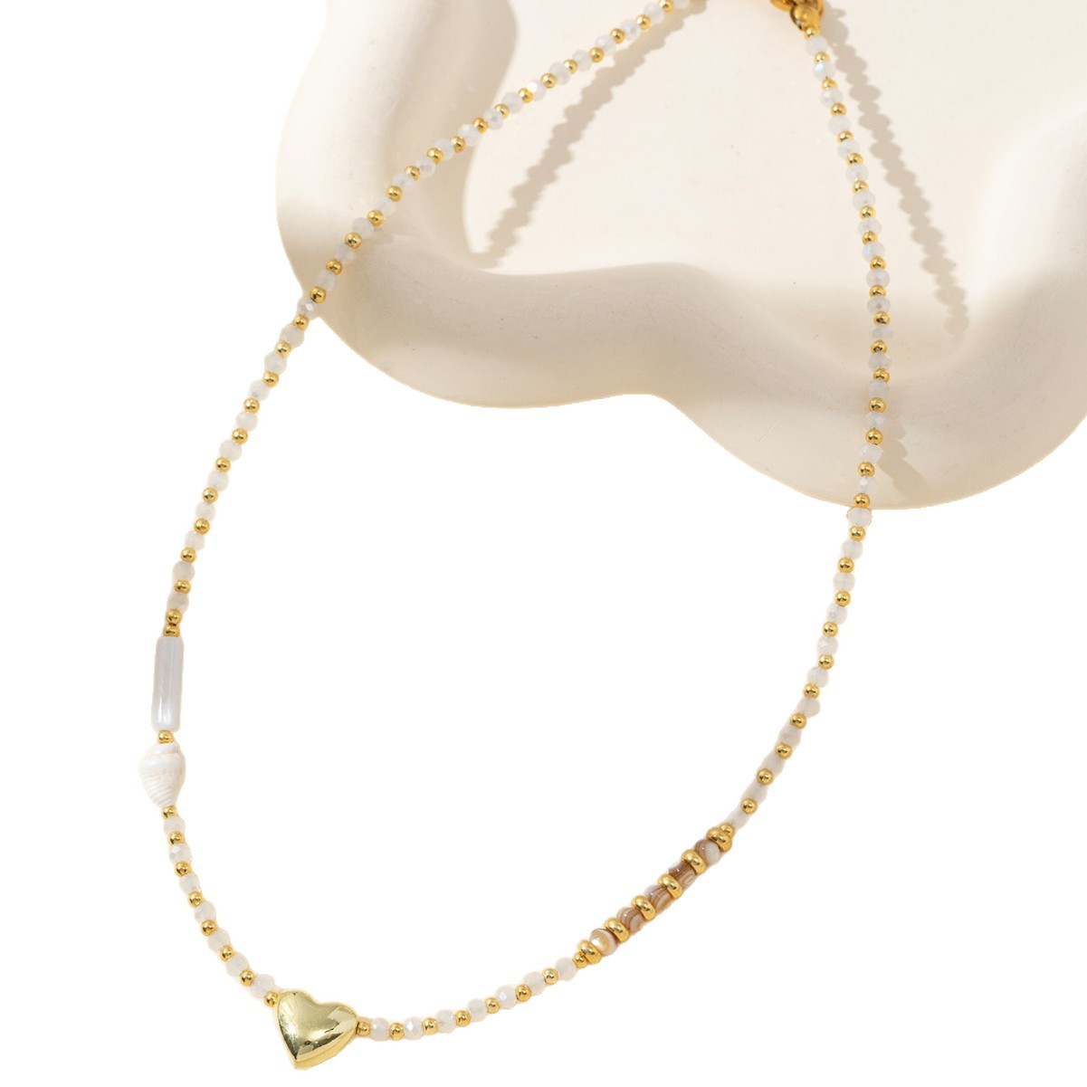 项链/不锈钢项链/珍珠项链/首饰/潮流钛钢首饰白底实物图