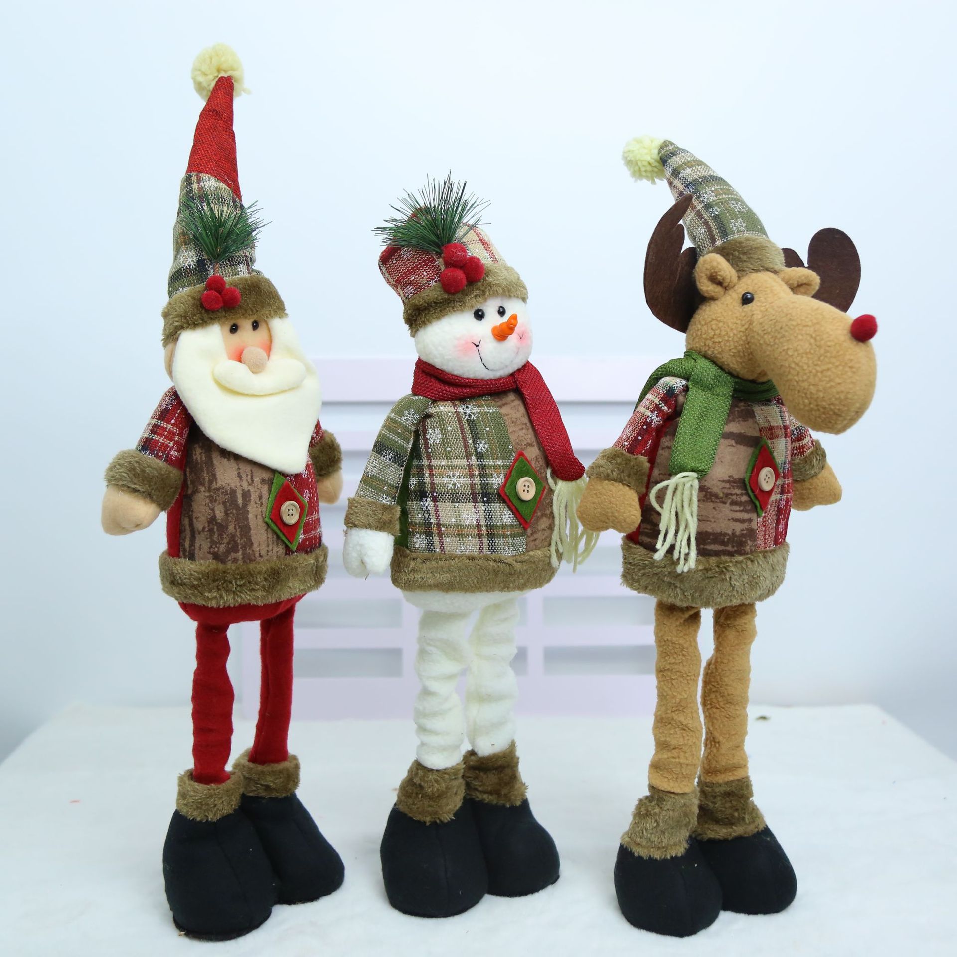 Nuevo estilo retro nieve tartan paño retráctil navidad chimenea picoteo super fábrica crossover homogenic en stock details Picture