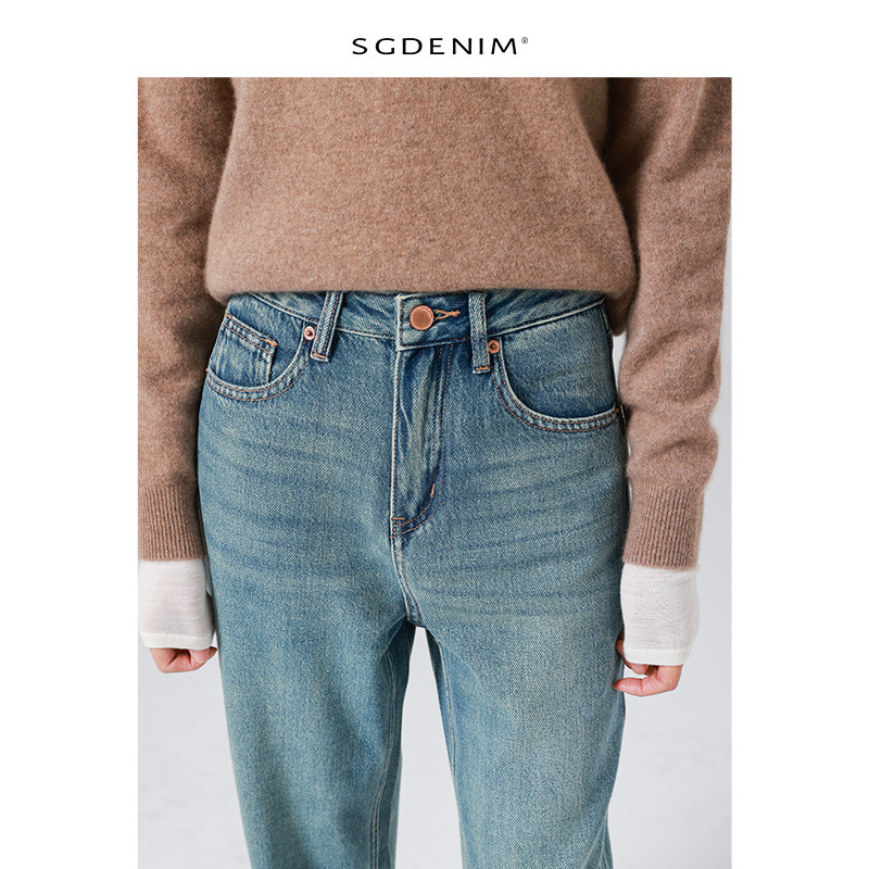 Wide-leg pants, narrow straight-leg Jeans, women's jeans, soft fabric basic style, commuter casual high-waisted, Autumn 2025 Application Scenario