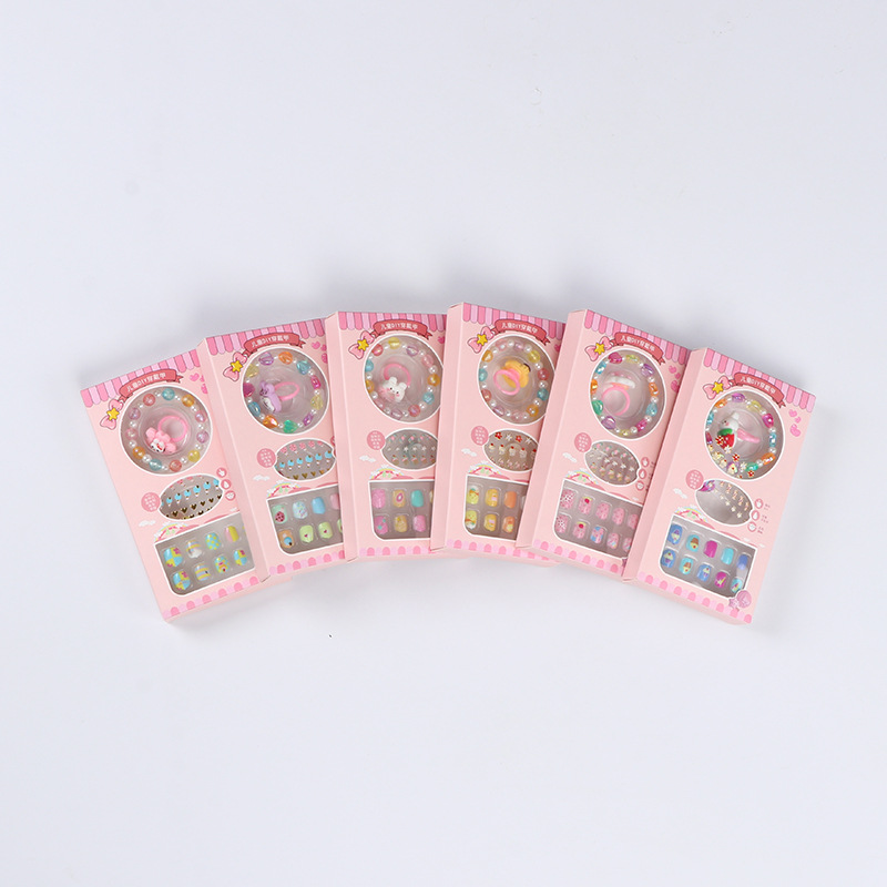 2023新款女孩公主贴片手链贴纸可爱DIY装扮套装儿童穿戴甲批发白底实物图