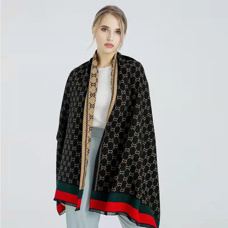 One-piece consignment for women's winter faux cashmere autumn and winter Korean version winter warm check foreign trade new cute jacquard shawl and scarf wholesale for women's street stalls
