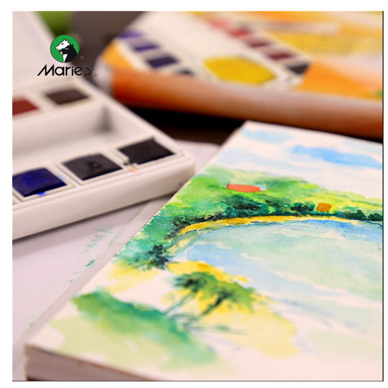 Marley Solid Watercolor Paint Set 36 and 48 colors hand-painted watercolor paints for adults, students, children and beginners Specification image