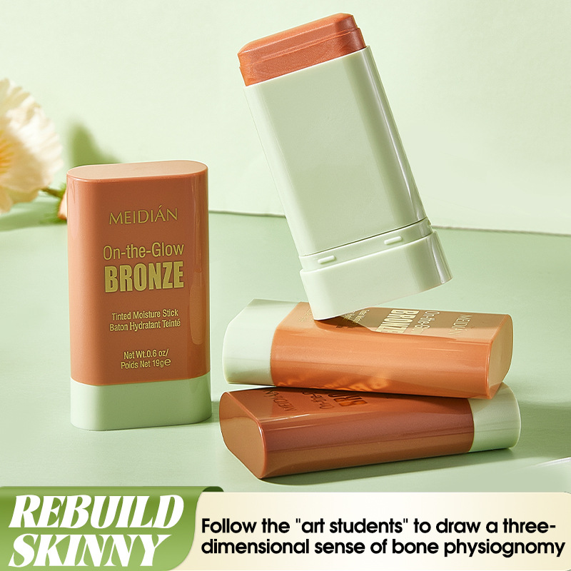 【跨境专供】MEIDIAN魅点腮红棒面部彩妆高光修容膨胀色腮红批发