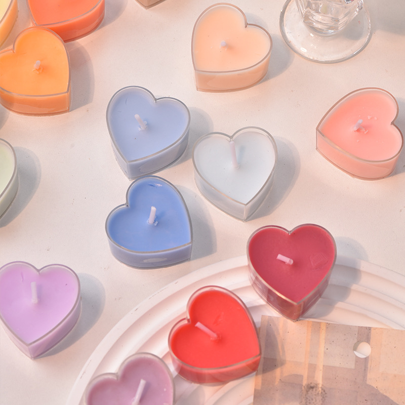 Wholesale heart-shaped candles, plant wax scented candles, birthday and proposal romance, heated for 4 hours, heart-shaped tea wax details Picture