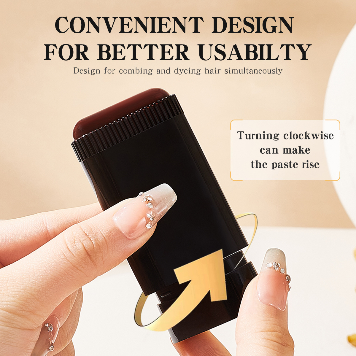 【 Cross-border Exclusive 】Bosuya Hair Care Stick Covers White Hair with a touch of black hair. Portable hair Cream stick for repairing and dyeing black hair Specification image