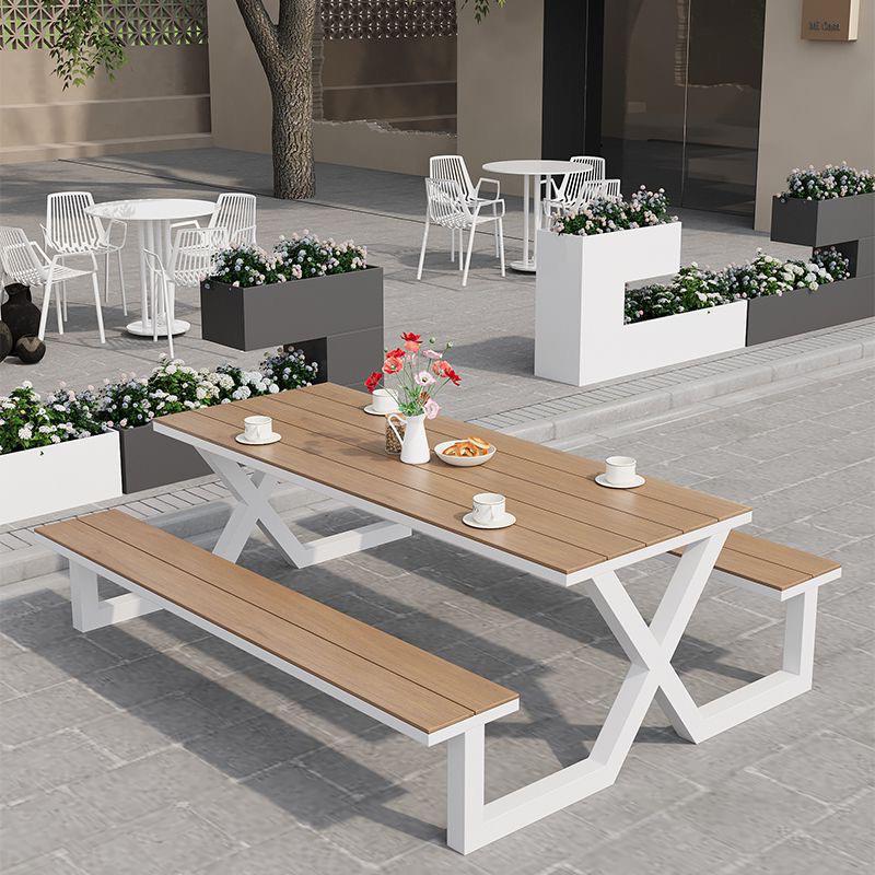 Star Factory outdoor connected park table and chair sets, garden courtyard seats, outdoor benches for scenic spots, square outdoor tables and chairs Specification image