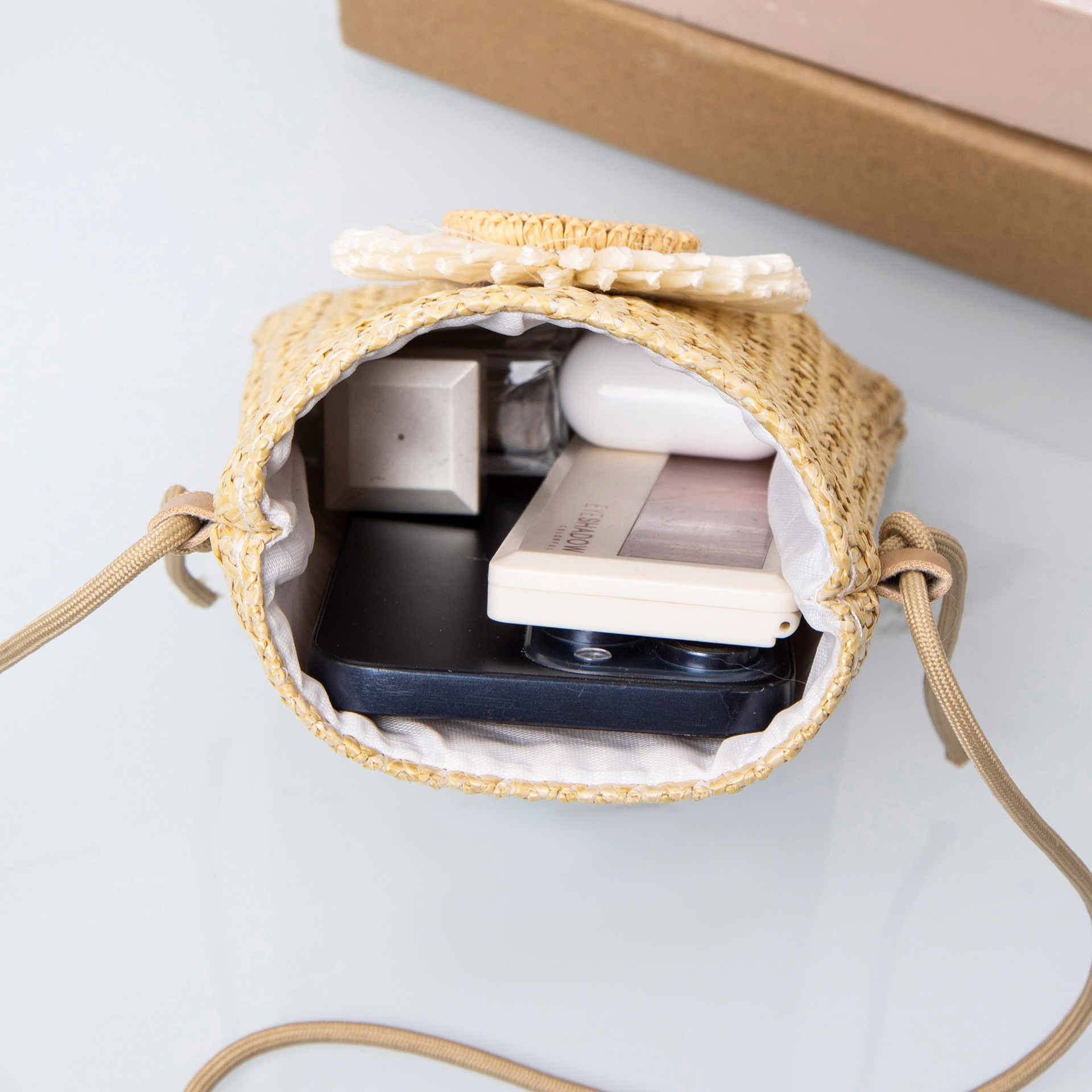 Cross-Border Straw Weaving Bag, Straw Weaving Fashionable Small Bag, Women's Summer New Stylish Casual Bag, Woven Single-Shoulder Crossbody Bag, Handbag, Hand-Held Bag, Handcrafted Straw Weaving Bag Specification drawing