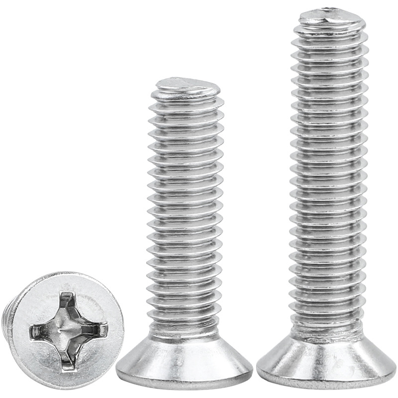 304 stainless steel screws, countersunk screws, cross-groove flat head screws, KM machine screws, small screws M2, M3, M4, M5, M6 Item Picture
