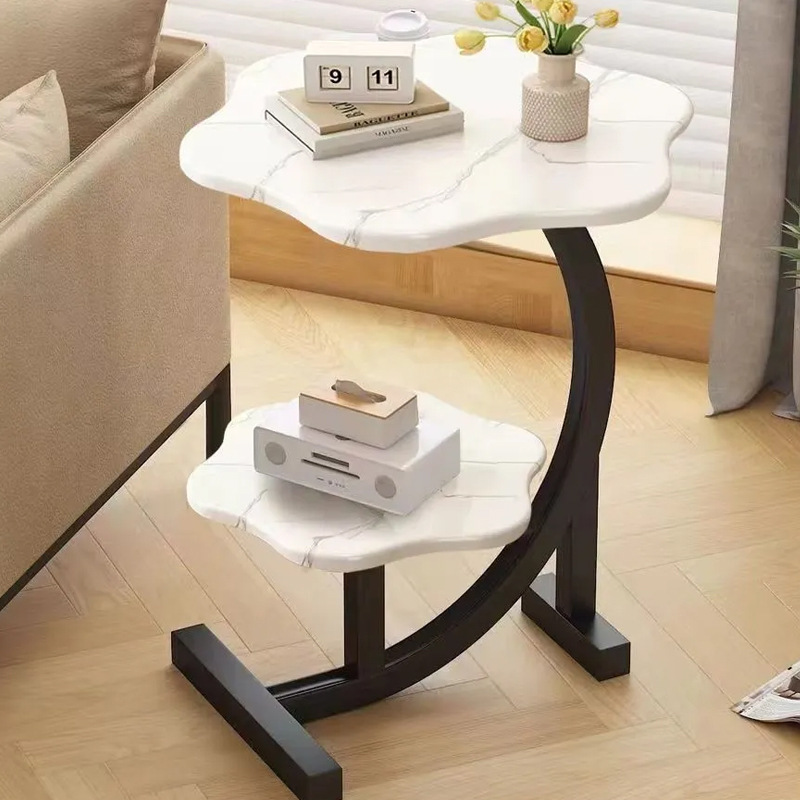 Cross-border living room sofa, double-layer side table, household balcony leisure tea table, bedroom bedside simple petal coffee table wholesale details Picture