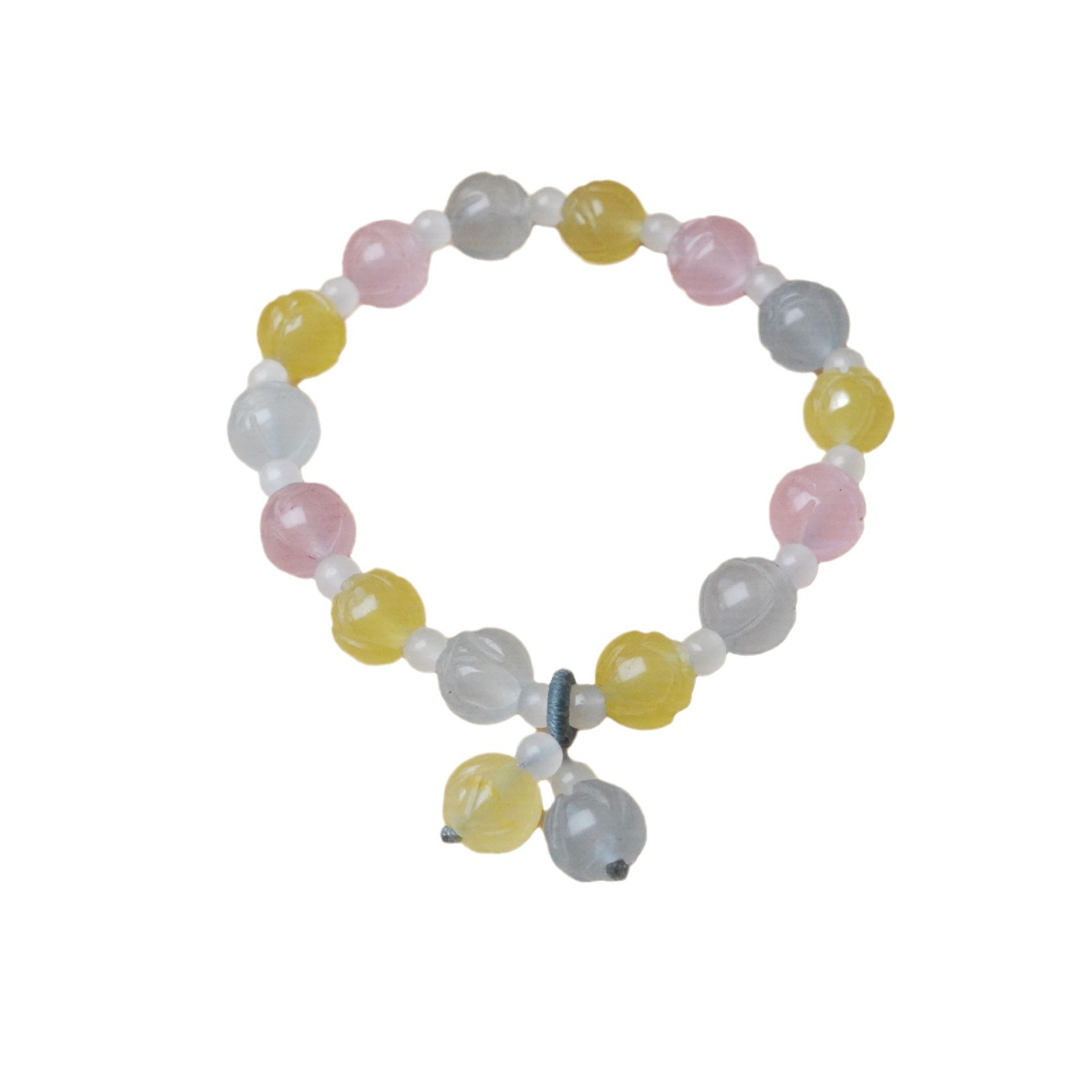 Summer fresh macaron Golden Thread jade rose bracelet, natural Morganite bracelet, sweet rose flower accessory for women Item Picture