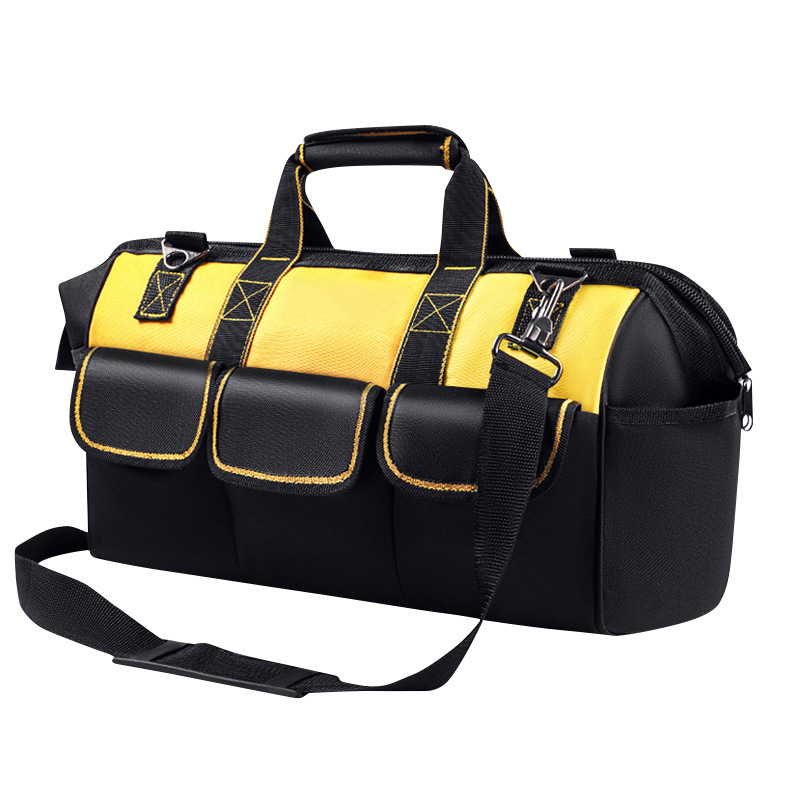 Tool bag for men, multi-functional maintenance and installation, electrician, canvas, large wear-resistant storage bag, tool bag, portable, waterproof, hand-held Specification drawing