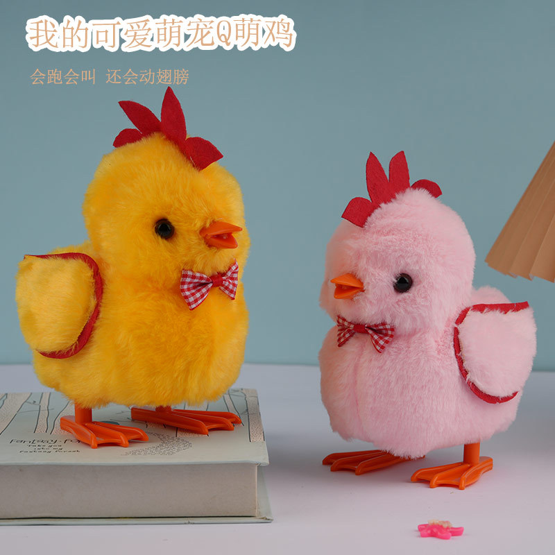 Electric plush Q-cute chicken, which can walk, croak and flap its wings, a best-selling toy doll, a simulation chicken, and an electronic pet for children details Picture