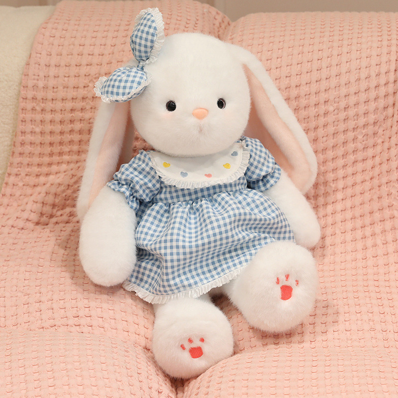 Ice cream cone running rabbit, rabbit doll plush toy wholesale, sitting bow tie hanging ear little rabbit doll for girls Item Picture