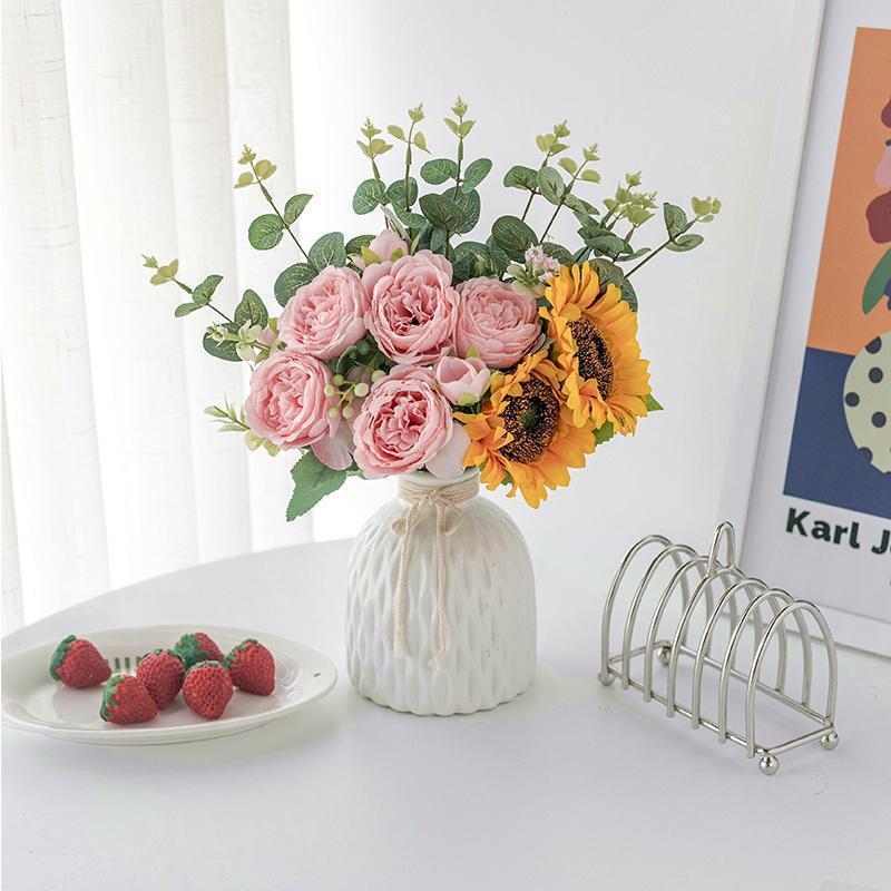 仿真花DIY发饰配件/假花/5朵塑膠花/仿真花/假花批发细节图