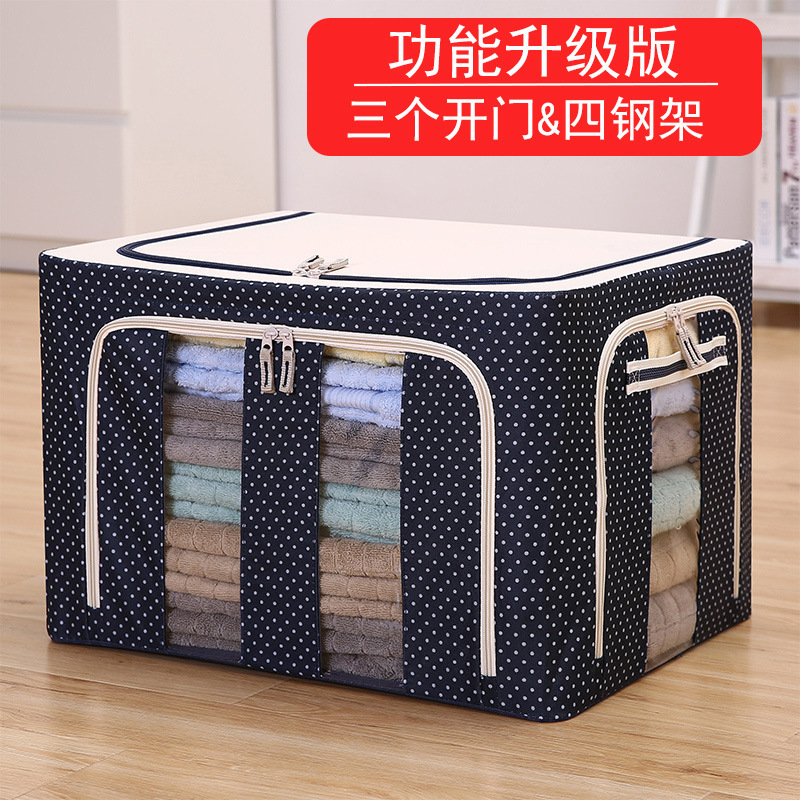 Oxford cloth printed steel frame storage box, moisture-proof and foldable storage wonder for clothes, large-capacity home storage box Application Scenario