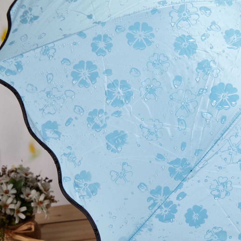 Three-fold umbrellas bloom when exposed to water, suitable for both sunny and rainy weather. Wholesale of folding umbrellas for women, providing shade, sun protection and UV protection details Picture