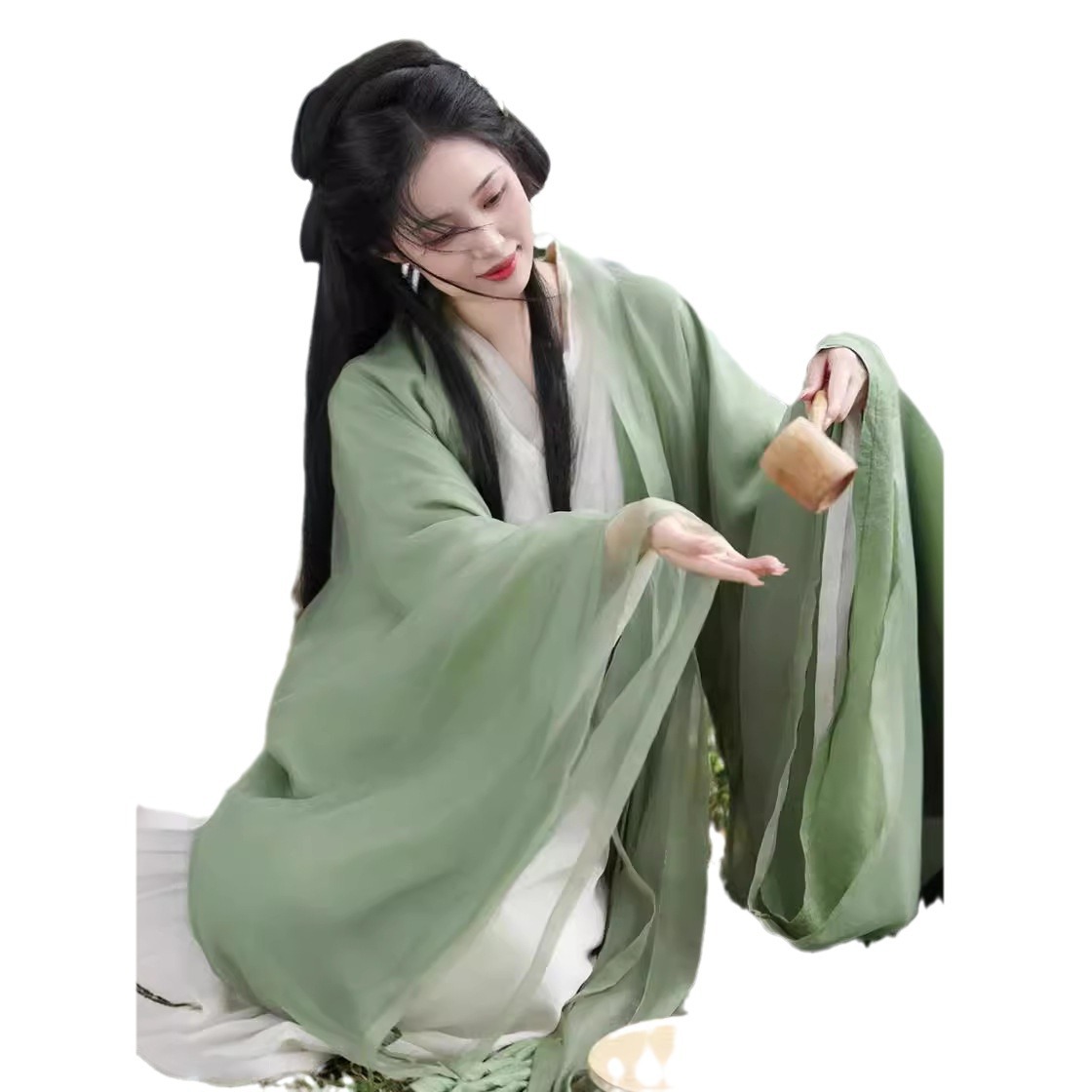 汉服女长袖中国风/明制表演服饰汉服/甲胄/表演服饰汉服/尾货白底实物图