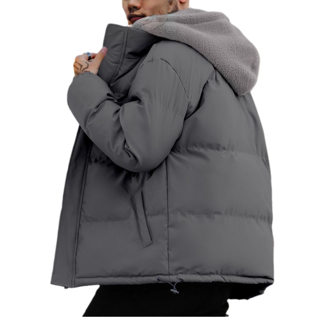 Men's winter jacket, heavyweight quilted overcoat, men's skiing thickened windproof down jacket, men's vacation 2 pieces of cotton-padded clothes Item Picture