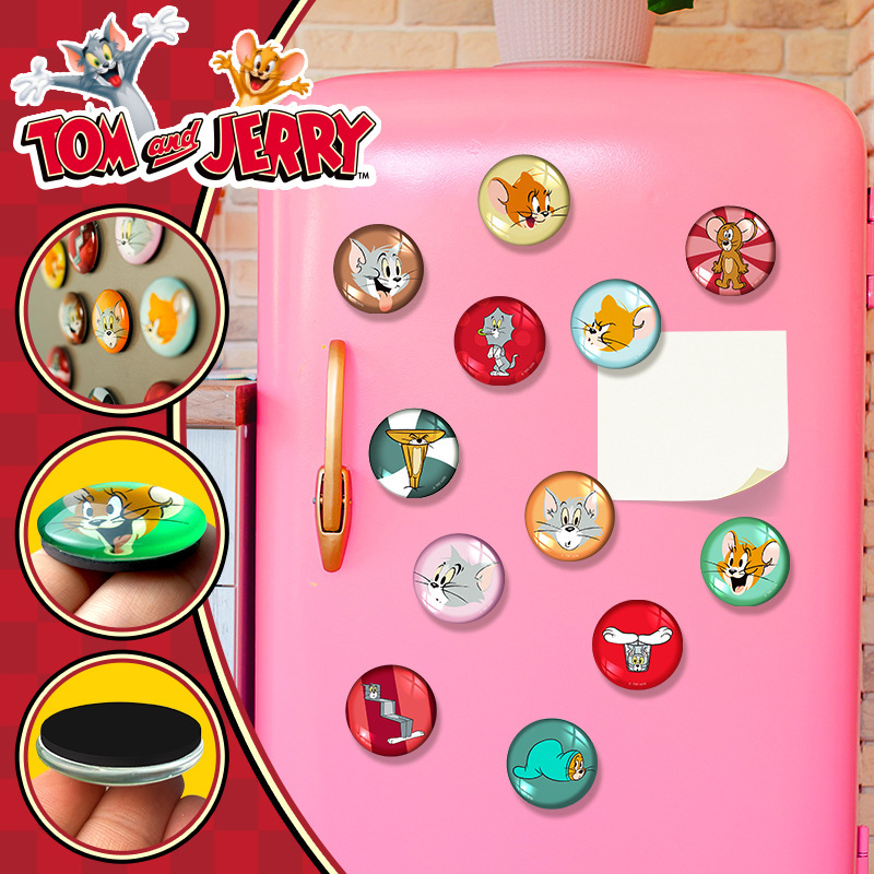 正版猫和老鼠水晶贴磁吸冰箱贴白板墙可移可爱卡通动漫周边装饰品产品图