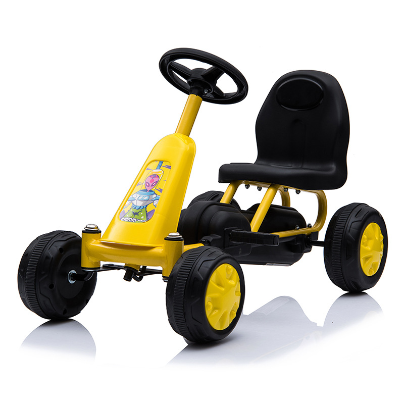 岳氏车业助力脚踏卡丁车四轮自行车儿童自行车白底实物图