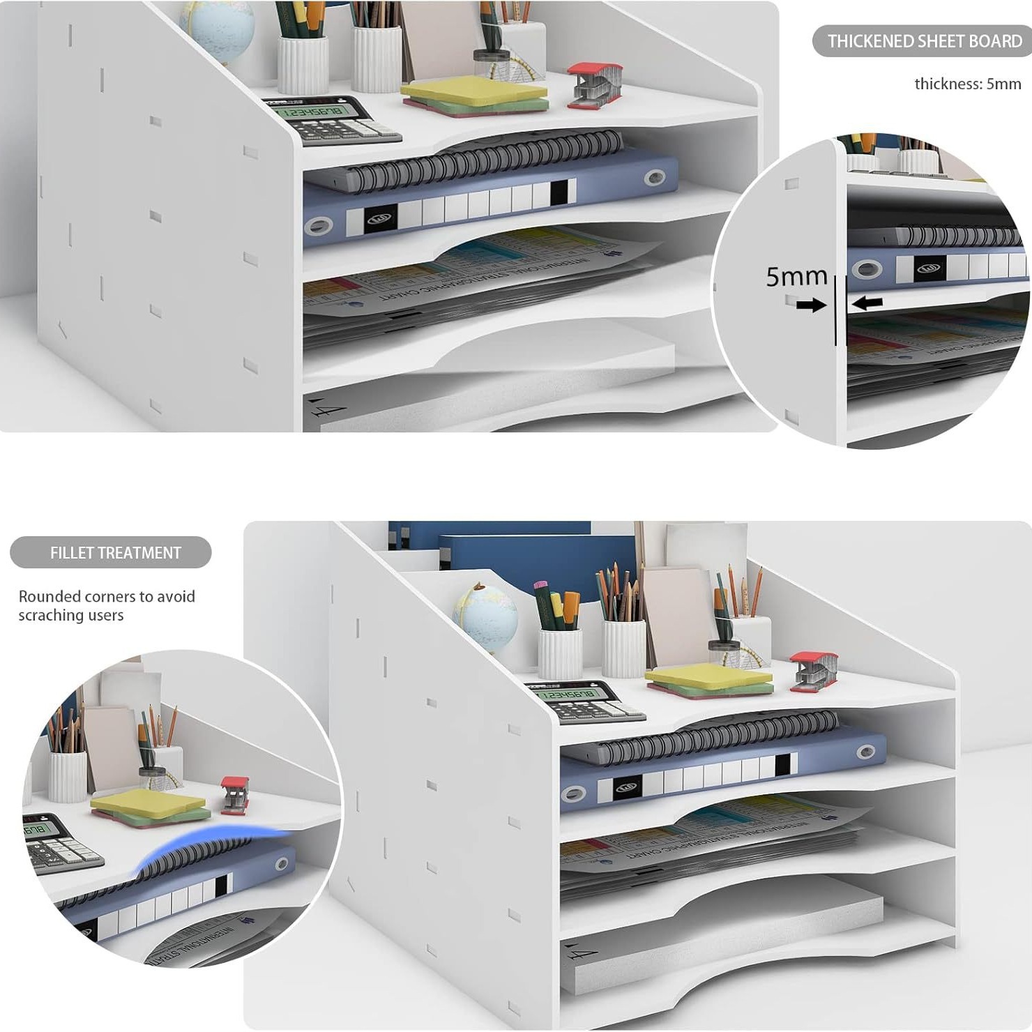 File rack, desktop storage rack, office supplies, folder, a4 double folder, file bar, paper-cut storage box details Picture
