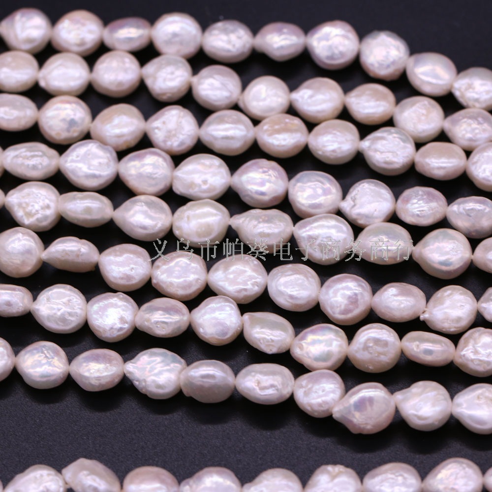 Wholesale of natural freshwater pearl Baroque small button pearls 8-9mm DIY jewelry accessories and hand-strung beads Specification image