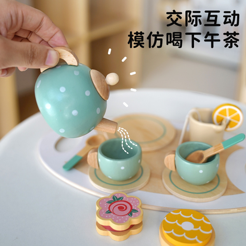 小清新风格木质茶具套装家用茶道用品礼盒装细节图