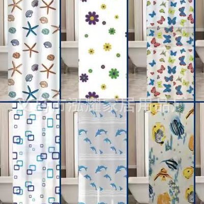 浴帘涤纶/浴室帘欧式/折叠浴帘/浴室帘peva/浴室帘女人简约白底实物图