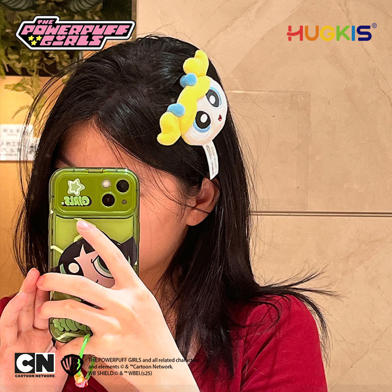 正版飞天小女警毛绒发夹泡泡可爱掰掰夹刘海夹玩偶头装饰女生发卡