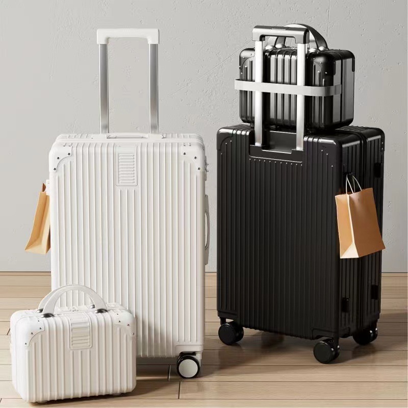 New retro luggage, women's swivel wheel handle case, men's student durable combination case, travel case, large capacity, trendy details Picture