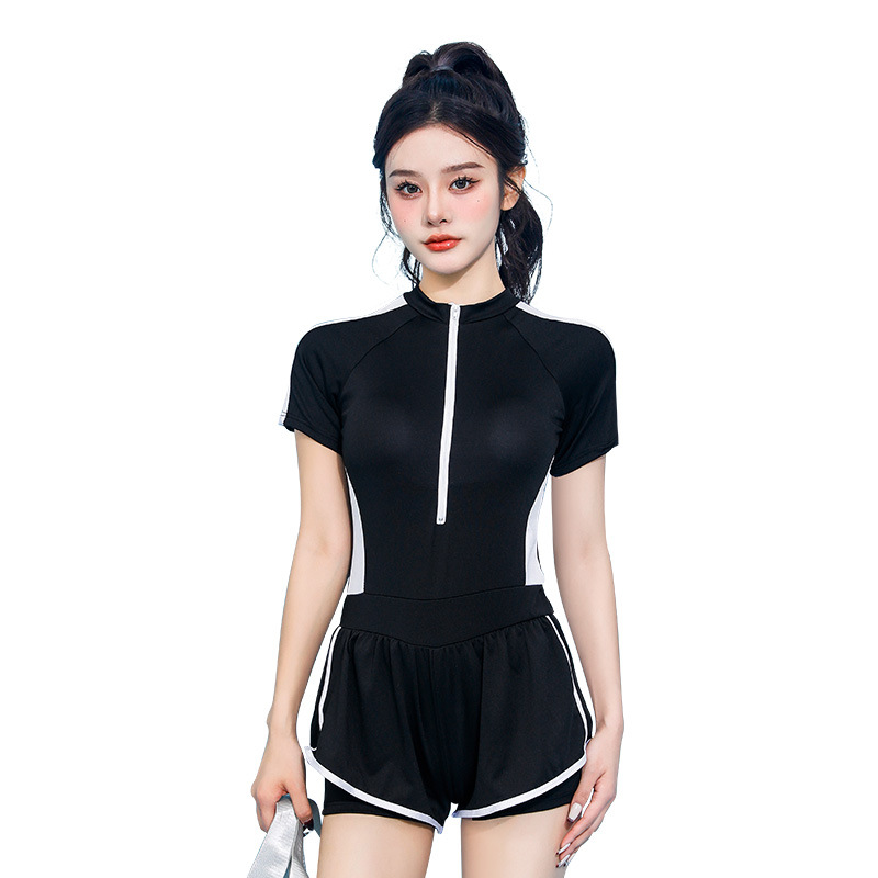 New student sportswear straight-leg pants for women in hot spring swimsuits, fashionable, slimming and form-fitting one-piece swimming suits manufacturer wholesale -029375 Item Picture