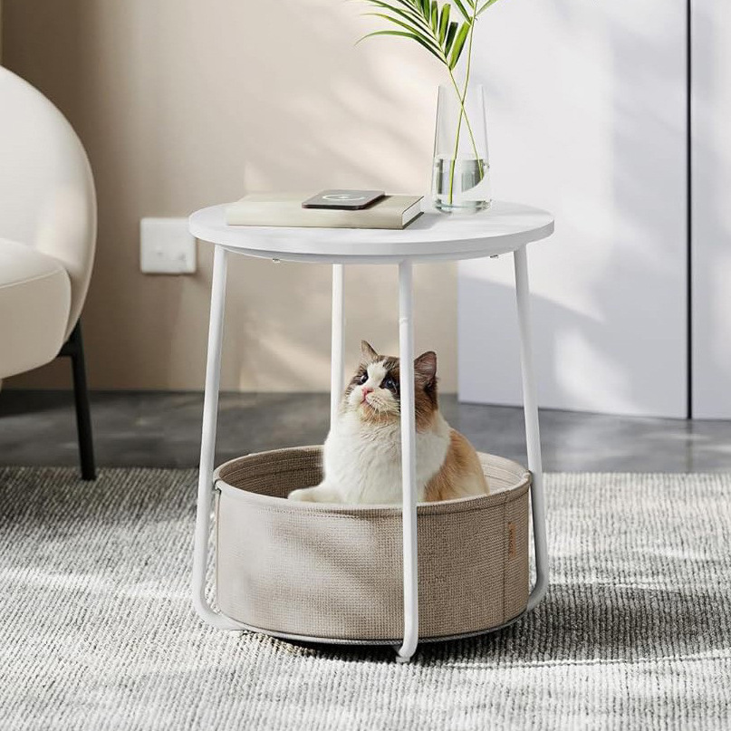 Coffee table, living room, high-end feel, balcony, exquisite small tea table cabinet, living room, modern and simple, small apartment, round, light luxury side table