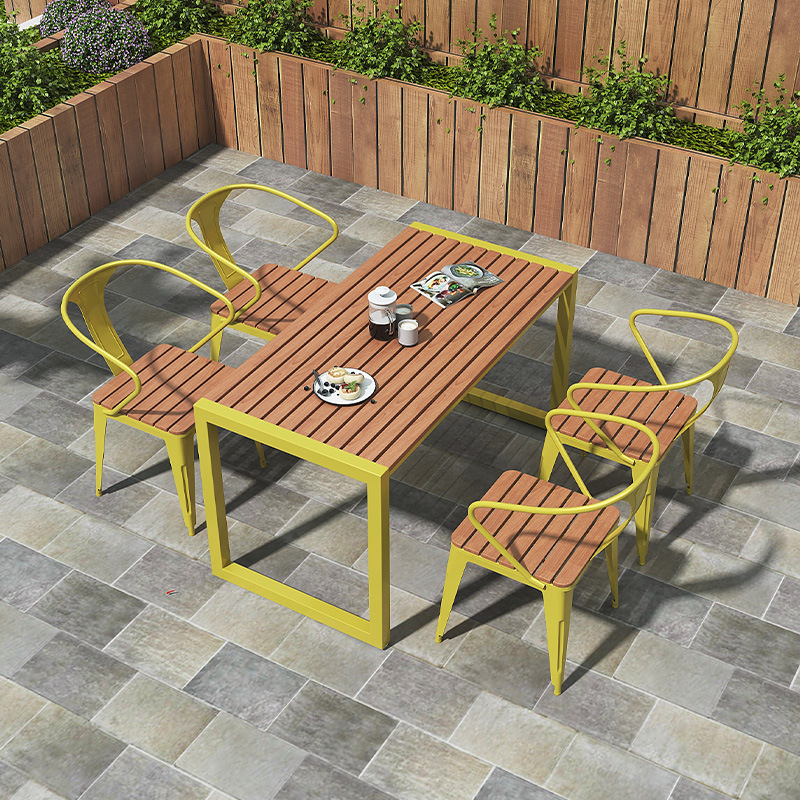 户外花园阳台防水防晒防腐木彩色桌椅室外塑木露天台庭院休闲桌椅详情图3