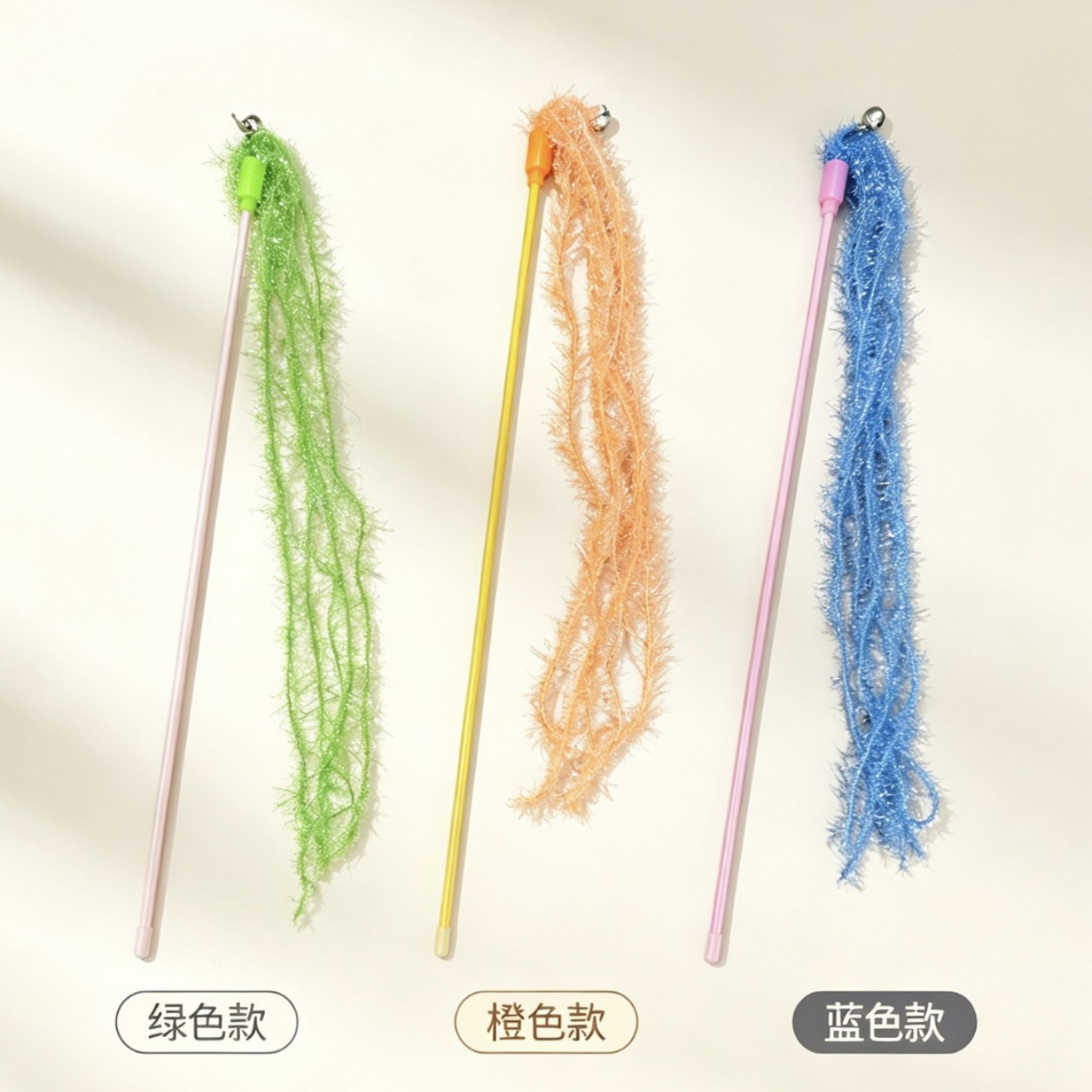 Juguetes interactivos para gatos glitter tira larga borla para divertir a los gatos bastón productos transfronterizos para mascotas para relajar el poste extendido para divertir a los gatos bastón 47cm Application Scenario