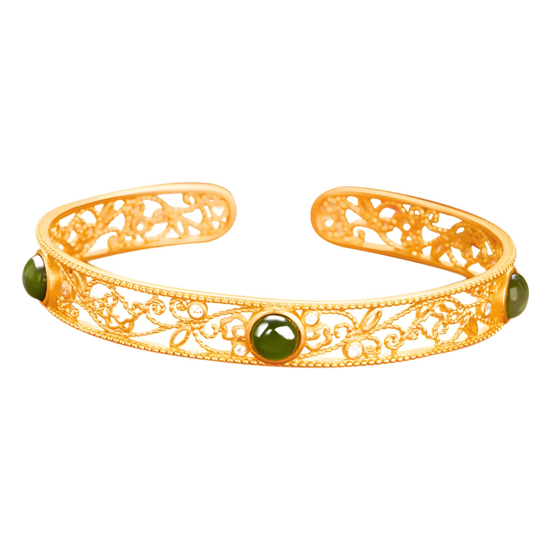 Wholesale female inlaid Hetian jade bracelet, Chinese-style hollowed-out design, Chinese-style jewelry, Douyin bestseller Item Picture